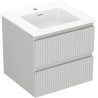 Mexen Rivel kúpeľňová skrinka 50 cm s umývadlom Otis, 2 zásuvky, ryhovaná, sivá mat/biela mat - 91A20-05047-2-BFF62-W18M01