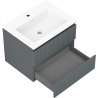 Mexen Rivel kúpeľňová skrinka 60 cm s umývadlom Otis, 2 zásuvky, hrubo ryhované, grafitová matná/biela matná -