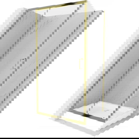 Mexen Apia sprchová kabína, posuvné dvere 120 x 90 cm, transparentnéné, zlatá + závesný bidet Rio - 840-120-090-50-00-4510