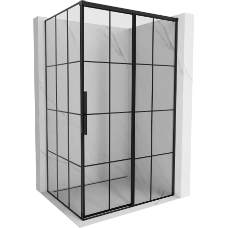Mexen Rox sprchovací kút posuvný pravý 130 x 120 cm, čierna mriežka, čierny - 8C2-130-120-70-77-P