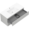 Mexen Rivel kúpeľňová skrinka 100 cm s umývadlom Otis, 2 zásuvky, ryhovaná, šedá matná/biela matná - 91A20-10047-2-BFF62-W18M01