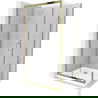 Mexen Apia sprchovací kút posuvný 140 x 100 cm, transparentný, zlatý + sprchová vanička Flat, biela- 840-140-100-50-00-4010G