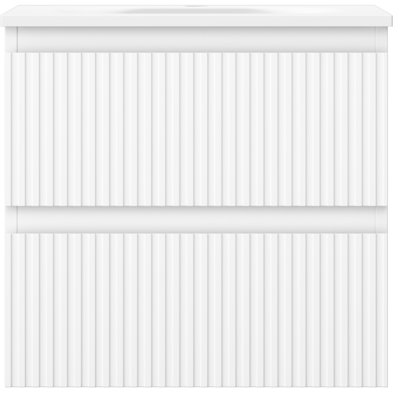 Mexen Rivel kúpeľňová skrinka 50 cm s umývadlom Vela, 2 zásuvky, ryhovaná, biela matná - 91A20-05047-2-BFF01-W23M01