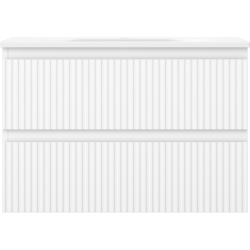 Mexen Rivel kúpeľňová skrinka 70 cm s umývadlom Vela, 2 zásuvky, ryhovaná, biela mat - 91A20-07047-2-BFF01-W23M01