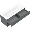 Mexen Rivel kúpeľňová skrinka 120 cm s umývadlom Vela, 2 zásuvky, ryhovaná, grafit mat/biela mat -