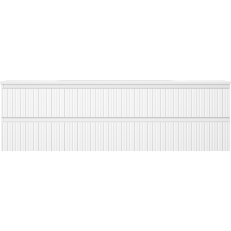 Mexen Rivel kúpeľňová skrinka 160 cm s umývadlom Vela, 2 zásuvky, ryhovaná, biela matná - 91A20-16047-2-BFF01-W23M01