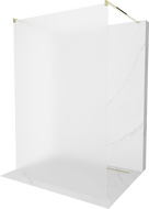 Mexen Kioto voľne stojaca sprchová stena 100 x 200 cm, mliečne sklo 8 mm, zlatá - 800-100-002-50-30