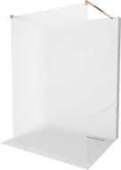 Mexen Kioto voľne stojaca sprchová stena 100 x 200 cm, námraza 8 mm, ružové zlato - 800-100-002-60-30