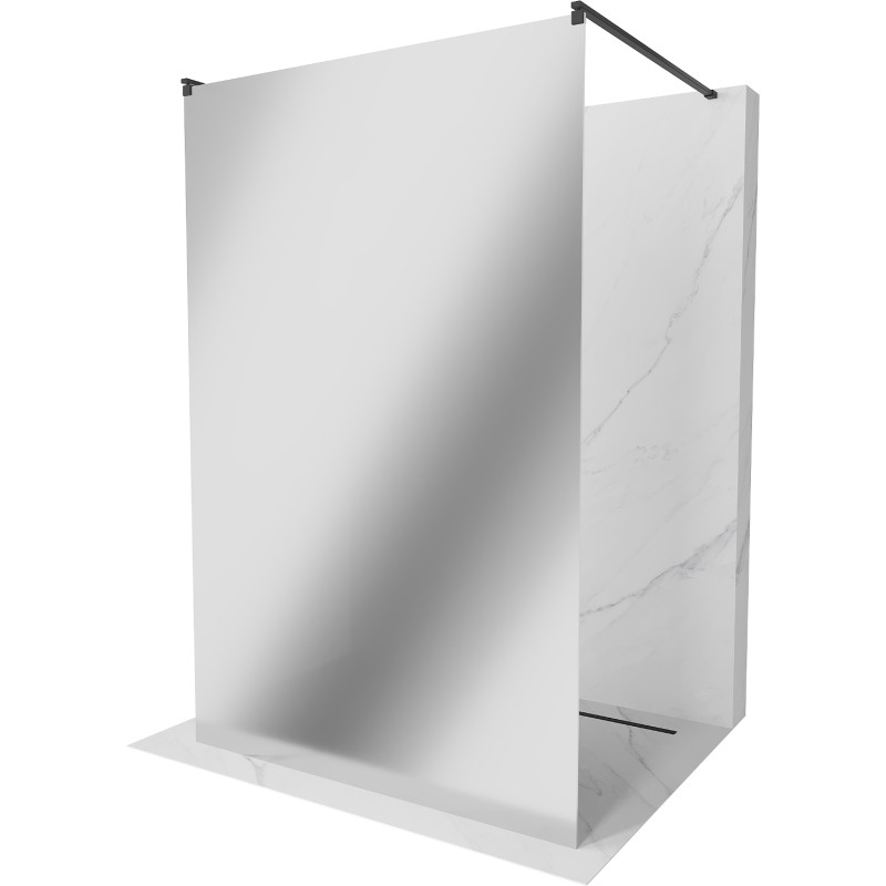 Mexen Kioto voľne stojaca sprchová stena 100 x 200 cm, zrkadlo 8 mm, čierna - 800-100-002-70-50