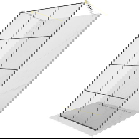Mexen Kioto samostatne stojaca sprchova stena 120 x 200 cm, čierna mriežka 8 mm, zlatá - 800-120-002-50-77