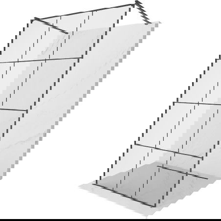 Mexen Kioto samostatne stojaca sprchová stena 120 x 200 cm, čierna mriežka 8 mm, čierna - 800-120-002-70-77