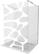 Mexen Kioto voľne stojaca sprchová stena 110 x 200 cm, biela vlna 8 mm, ružové zlato - 800-110-002-60-97