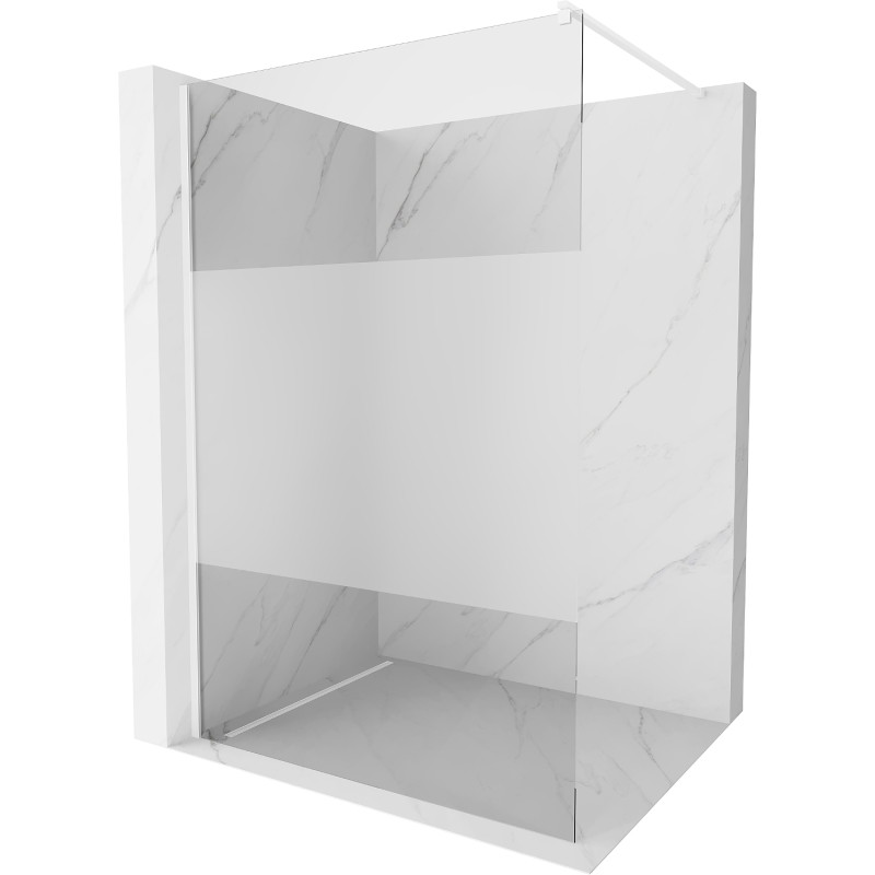 Mexen Kioto sprchová stena Walk-in 70 x 200 cm, transparentná/mrazená 8 mm, biela - 800-070-101-20-35