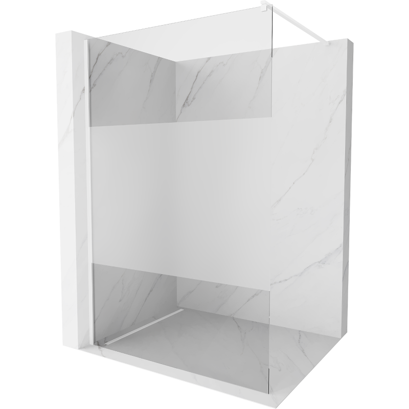 Mexen Kioto sprchová stena Walk-in 90 x 200 cm, priehľadná/matná 8 mm, biela - 800-090-101-20-35