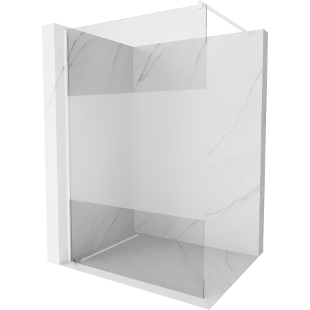 Mexen Kioto sprchová stena Walk-in 100 x 200 cm, transparentná/matná 8 mm, biela - 800-100-101-20-35