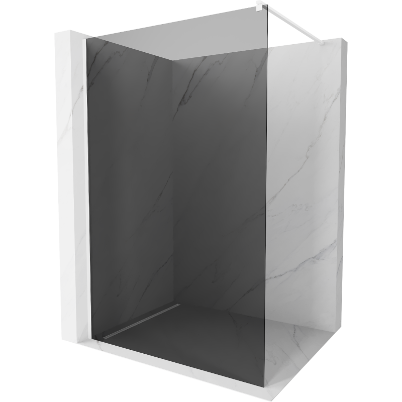 Mexen Kioto sprchová stena Walk-in 110 x 200 cm, grafit 8 mm, biela - 800-110-101-20-40