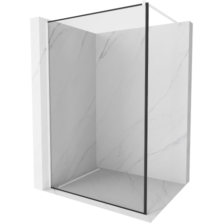 Kioto sprchová stena Walk-in 110 x 200 cm, čierny rám 8 mm, biela - 800-110-101-20-70