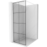 Mexen Kioto sprchová stena 90 x 200 cm, transparentnéné/čierny vzor 8 mm, biela - 800-090-101-20-77