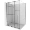 Mexen Kioto sprchová stena Walk-in 100 x 200 cm, čierny vzor 8 mm, biela - 800-100-101-20-78