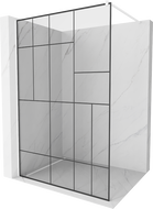 Mexen Kioto sprchová stena 100 x 200 cm, transparentnéné/čierny vzor 8 mm, biela - 800-100-101-20-78