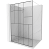 Mexen Kioto sprchová stena Walk-in 110 x 200 cm, čierny vzor 8 mm, biela - 800-110-101-20-78