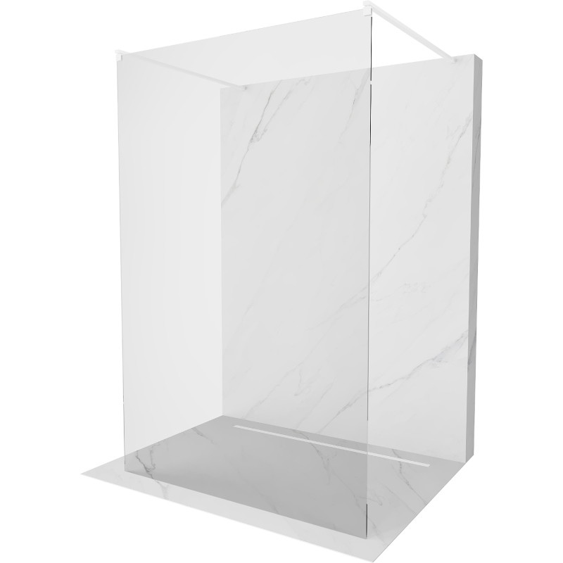 Mexen Kioto voľne stojaca sprchová stena 100 x 200 cm, transparentná 8 mm, biela - 800-100-002-20-00