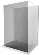 Mexen Kioto voľne stojaca sprchová stena 110 x 200 cm, grafit 8 mm, biela - 800-110-002-20-40