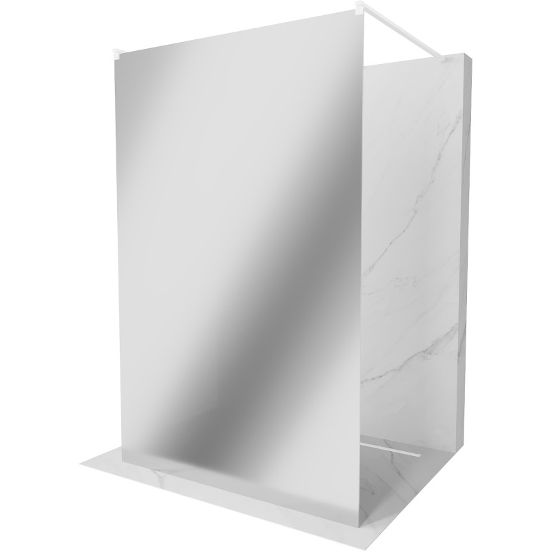 Mexen Kioto voľne stojaca sprchová stena 100 x 200 cm, zrkadlová 8 mm, biela - 800-100-002-20-50