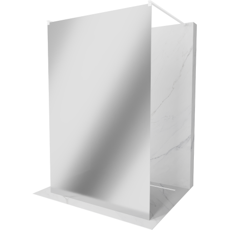 Mexen Kioto samostatne stojaca sprchová priečka 110 x 200 cm, zrkadlo 8 mm, biela - 800-110-002-20-50
