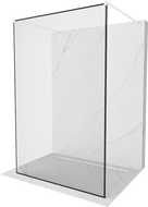 Mexen Kioto voľne stojaca sprchová stena 100 x 200 cm, čierny rám 8 mm, biela - 800-100-002-20-70