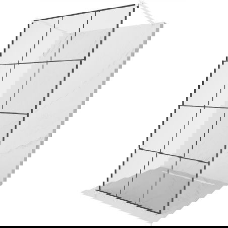 Mexen Kioto voľne stojaca sprchová stena 110 x 200 cm, čierna mriežka 8 mm, biela - 800-110-002-20-77