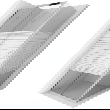 Mexen Apia posuvná sprchová kabína 90 x 90 cm, biele pruhy, chróm - 840-090-090-01-20