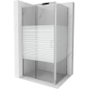 Mexen Apia zasúvacia sprchová kabína 105 x 90 cm, biele pásy, chróm - 840-105-090-01-20