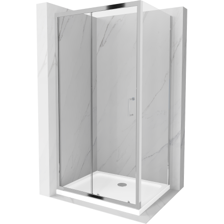 Mexen Apia sprchová kabína, posuvné dvere 90 x 70 cm, transparentnéné, chrómová + závesný bidet Flat - 840-090-070-01-00-4010