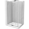 Mexen Apia sprchová kabína, posuvné dvere 90 x 70 cm, transparentnéné, chrómová + závesný bidet Flat - 840-090-070-01-00-4010