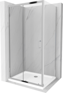Mexen Apia sprchová kabína, posuvné dvere 100 x 80 cm, transparentnéné, chrómová + závesný bidet Flat - 840-100-080-01-00-4010