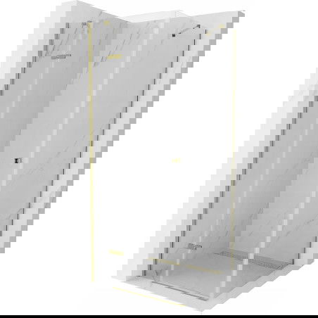 Mexen Roma sprchový kút otvárací 100 x 100 cm, transparentný, zlatý - 854-100-100--50-00