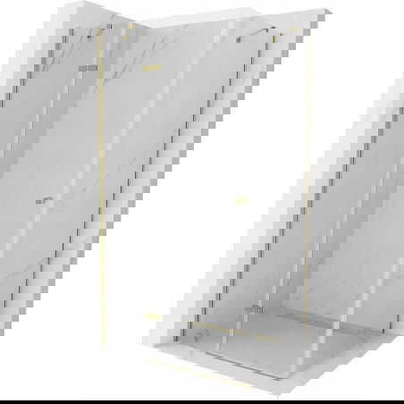 Mexen Roma sprchová kabína s výklopnými dverami 80 x 90 cm, transparentná, zlatá - 854-080-090-50-00