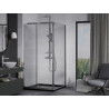 Mexen Apia posuvná sprchová kabína 90 x 90 cm, transparentná, chróm + vanička Flat, čierna - 840-090-090-01-00-4070