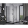 Mexen Apia posuvná sprchová kabína 90 x 90 cm, transparentná, chróm + vanička Flat, čierna - 840-090-090-01-00-4070