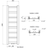 Mexen Bolt kúpeľňový radiátor 1000 x 300 mm, 197 W, antracit - W126-1000-300-00-66