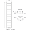 Mexen Bolt kúpeľňový radiátor 1500 x 300 mm, 295 W, antracit - W126-1500-300-00-66