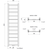Mexen Bolt kúpeľňový radiátor 1500 x 400 mm, 342 W, biely - W126-1500-400-00-20