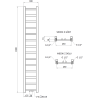 Mexen Bolt kúpeľňový radiátor 1800 x 300 mm, 351 W, biely - W126-1800-300-00-20