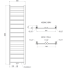 Mexen Bolt kúpeľňový radiátor 1800 x 500 mm, 460 W, biely - W126-1800-500-00-20