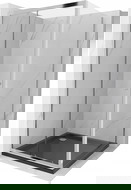 Mexen Apia sprchová kabína posuvná 100 x 100 cm, transparentná, chróm + vanička Flat, čierna - 840-100-100-01-00-4070