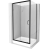 Mexen Apia sprchový kút posuvný 100 x 80 cm, transparentný, čierny + sprchová vanička Rio - 840-100-080-70-00-4510