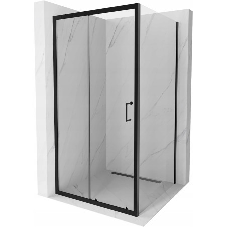 Mexen Apia posuvný sprchovací kút 90 x 90 cm, transparentný, čierny - 840-090-090-70-00