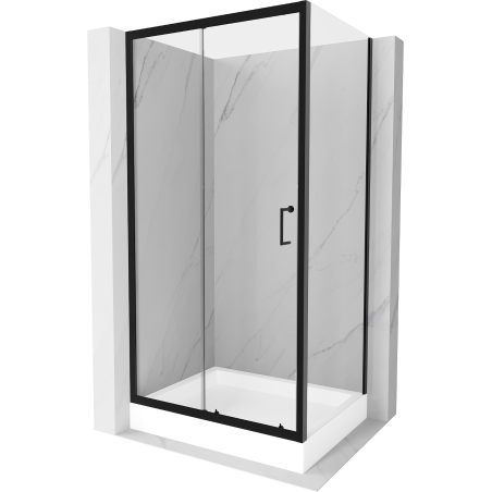 Mexen Apia sprchová kabína, posuvné dvere 120 x 90 cm, transparentnéné, čierna + závesný bidet Rio - 840-120-090-70-00-4510