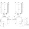 Mexen Mist-H L Duo sprchový kút 70 x 120 cm, transparentný, brúsená meď - 8A5L-070L-120P-65-00